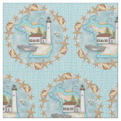 Michigan Muscheln Lighthouse Stoff (Nahaufnahme)