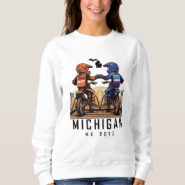 Michigan MX Boyz White Crew Sweatshirt
