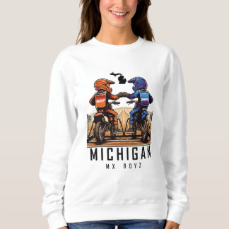 Michigan MX Boyz White Crew Sweatshirt