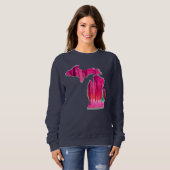Michigan Navy Blue Sweatshirt mit PINK Michigan! (Vorne ganz)