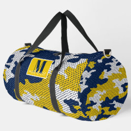 Michigan Navy & Maize Camo Printed  Duffle Bag