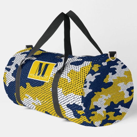 Michigan Navy & Maize Camo Printed Duffle Bag (Linke Ecke)