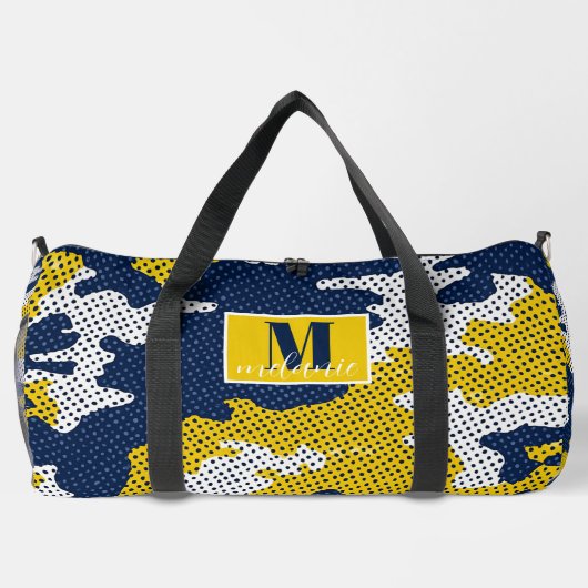 Michigan Navy & Maize Camo Printed  Duffle Bag (Rückseite)