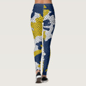 Michigan Navy & Maize Camo Printed Leggings (Rückseite)