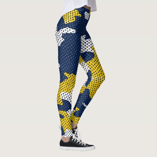 Michigan Navy & Maize Camo Printed Leggings (Rechts)