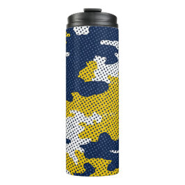 Michigan Navy & Maize Camo Printed  Thermosbecher