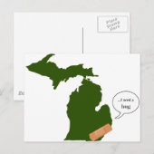 Michigan Needs a Hug Postkarte (Vorne/Hinten)