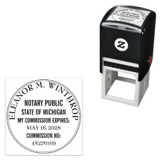 Michigan Notary Public Round  Permastempel