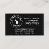 Michigan Notary Public Services Visitenkarte (Vorderseite)