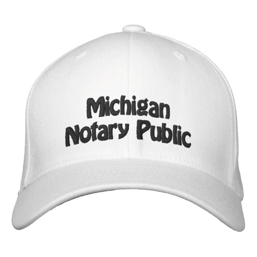 Michigan Notary Public Sticked Baseball Cap Bestickte Baseballkappe (Vorderseite)
