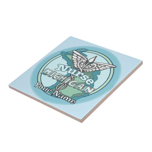 Michigan Nurse Caduceus Tile Fliese (Seite)
