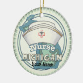 Michigan Nurse Keramik Ornament (Links)