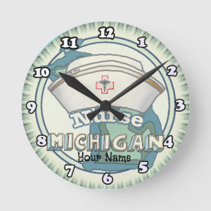 Michigan Nurse Runde Wanduhr