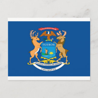 Michigan-Offizielle Staatsflagge Postkarte