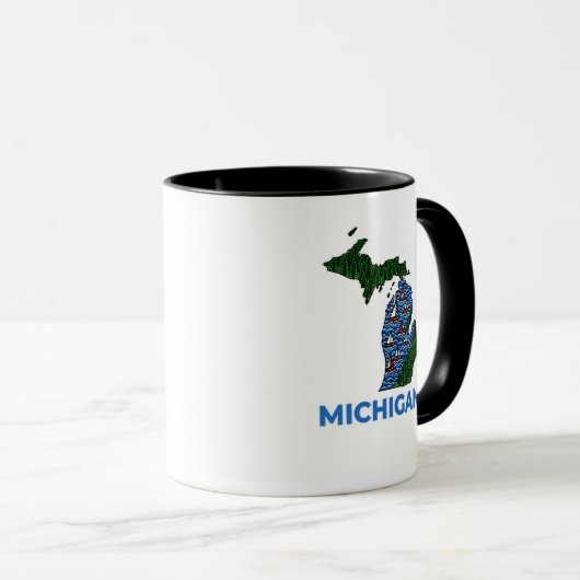 Michigan Outline Tattoo Style Tasse (VorderseiteRechts)