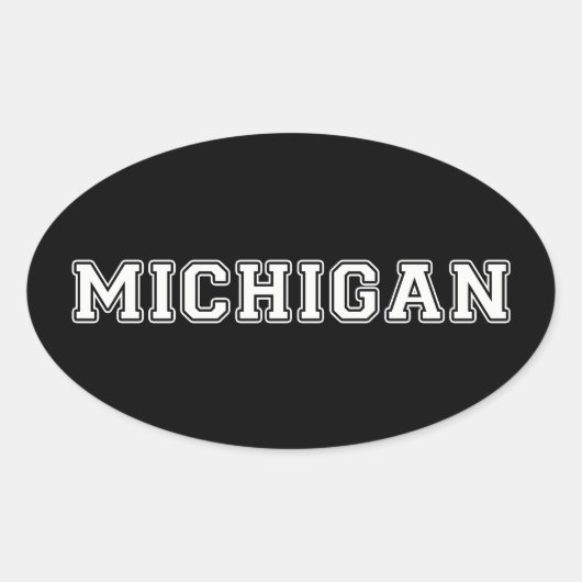 Michigan Ovaler Aufkleber (Vorderseite)