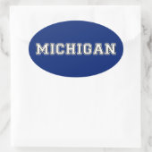 Michigan Ovaler Aufkleber (Tasche)