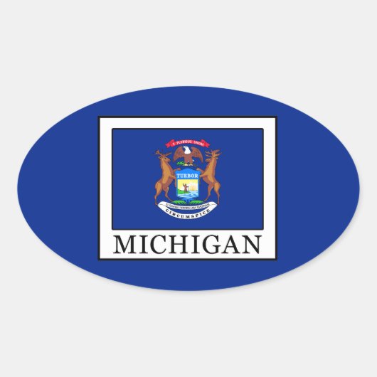 Michigan Ovaler Aufkleber (Vorderseite)