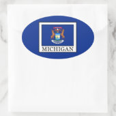 Michigan Ovaler Aufkleber (Tasche)