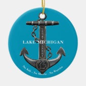 Michigan Patriotic Not leidender Ankerpirat Keramik Ornament (Vorne)