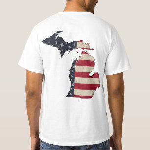 Michigan Patriotische Sterne und Streifen T-Shirt