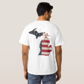 Michigan | Patriotische US Flagge T-Shirt (Schwarz voll)