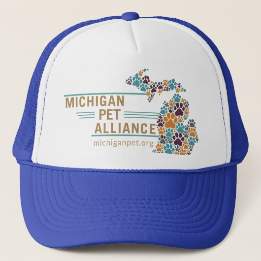Michigan Paw Prints Ballcap Truckerkappe (Vorderseite)