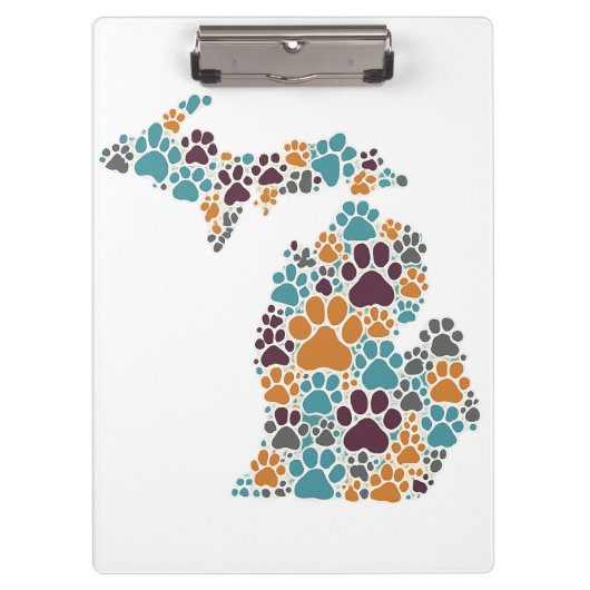Michigan Paw Prints Clipboards Klemmbrett (Vorderseite)