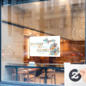 Michigan Paw Prints Fensteraufkleber (Café-Fenster)