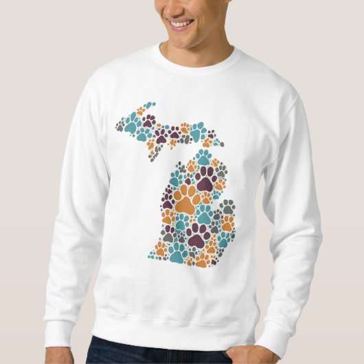 Michigan Paw Prints Men's Basic Sweatshirt (Vorderseite)