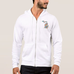 Michigan Paw Prints Men's Zip-up Hoodie