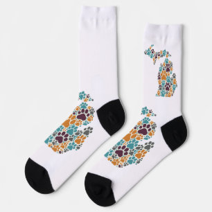 Michigan Paw Prints Premium Crew Socks Socken
