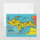 Michigan Penninsula 16x24 Karte (Vorne/Hinten)