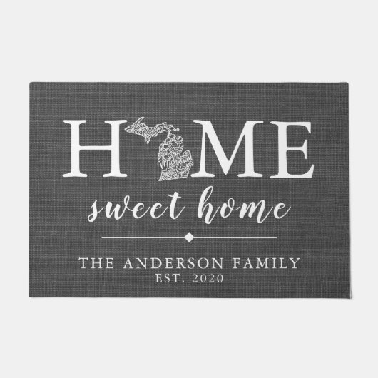 MICHIGAN Personalisiert Staat Fußmatte (Vorderseite)