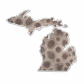 Michigan Petoskey Stone, die großen Seen geschlage Aufkleber (Vorderseite)