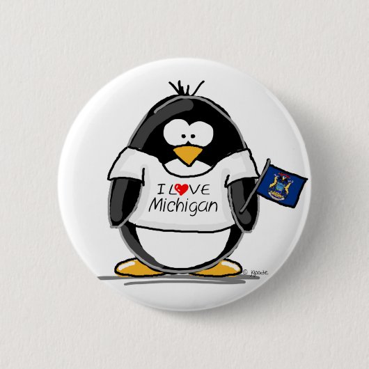 Michigan-Pinguin Button (Vorderseite)