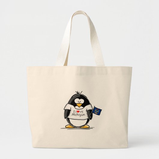 Michigan-Pinguin Jumbo Stoffbeutel (Vorne)