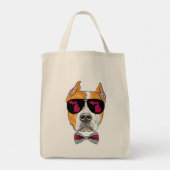 Michigan Pitbull mit Sonnenbrille Tragetasche (Rückseite)