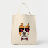 Michigan Pitbull mit Sonnenbrille Tragetasche (Vorne)