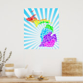 michigan platzte Regenbogenherzen Poster (Küche)
