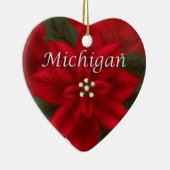 Michigan Poinsettia Herz Keepake Ornament (Rechts)