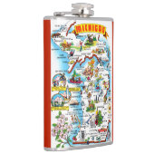 Michigan Postcard Map Flachmann (Rechts)