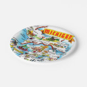 Michigan Postcard Map Pappteller (Schrägansicht)