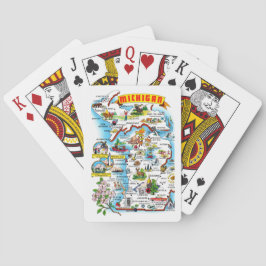 Michigan Postcard Map Playing Cards Spielkarten