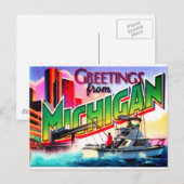 Michigan Postcard Postkarte (Vorne/Hinten)