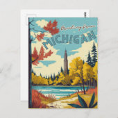 Michigan Postkarte (Vorne/Hinten)