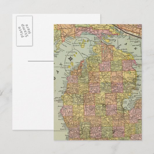Michigan Postkarte (Vorne/Hinten)