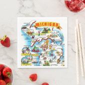 Michigan Postkartenkarte  Serviette (Beispiel)