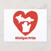 Michigan Pride Herz Postkarte