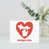 Michigan Pride Herz Postkarte (Stehend Vorderseite)